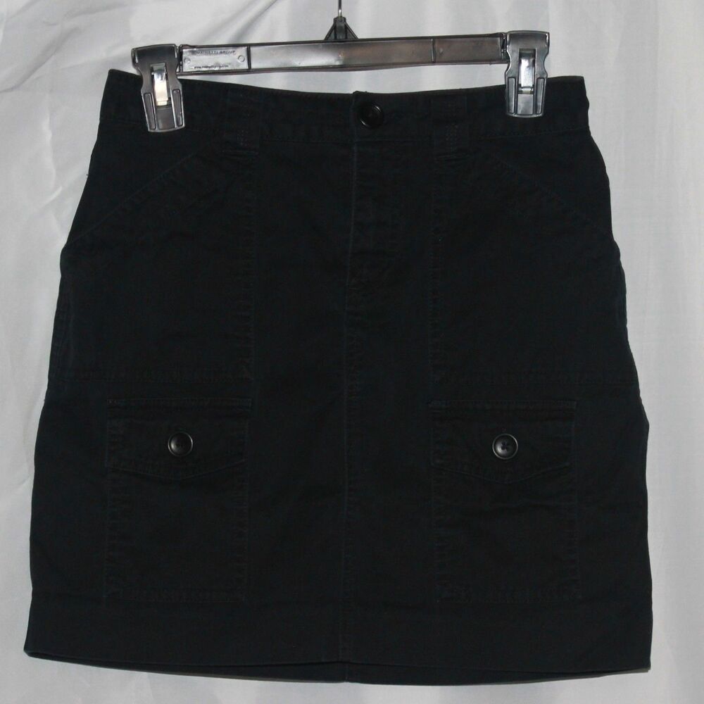 Junior's Banana Republic Black Khaki Short Straight Skirt Size 0